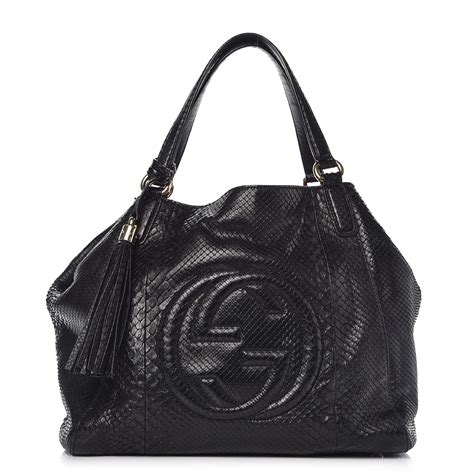 gucci black python soho